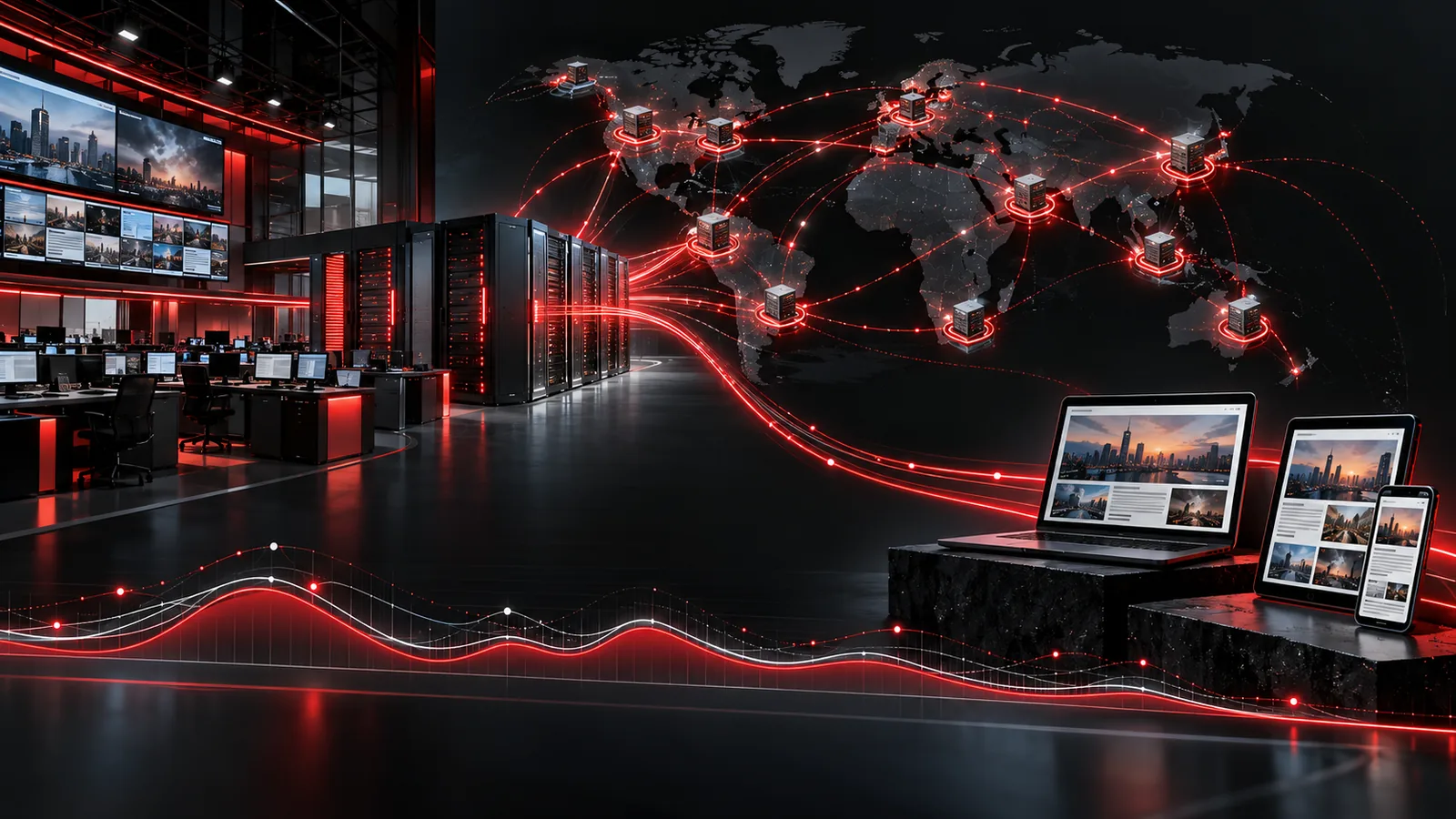 Distributed newsroom publishing and edge delivery architecture